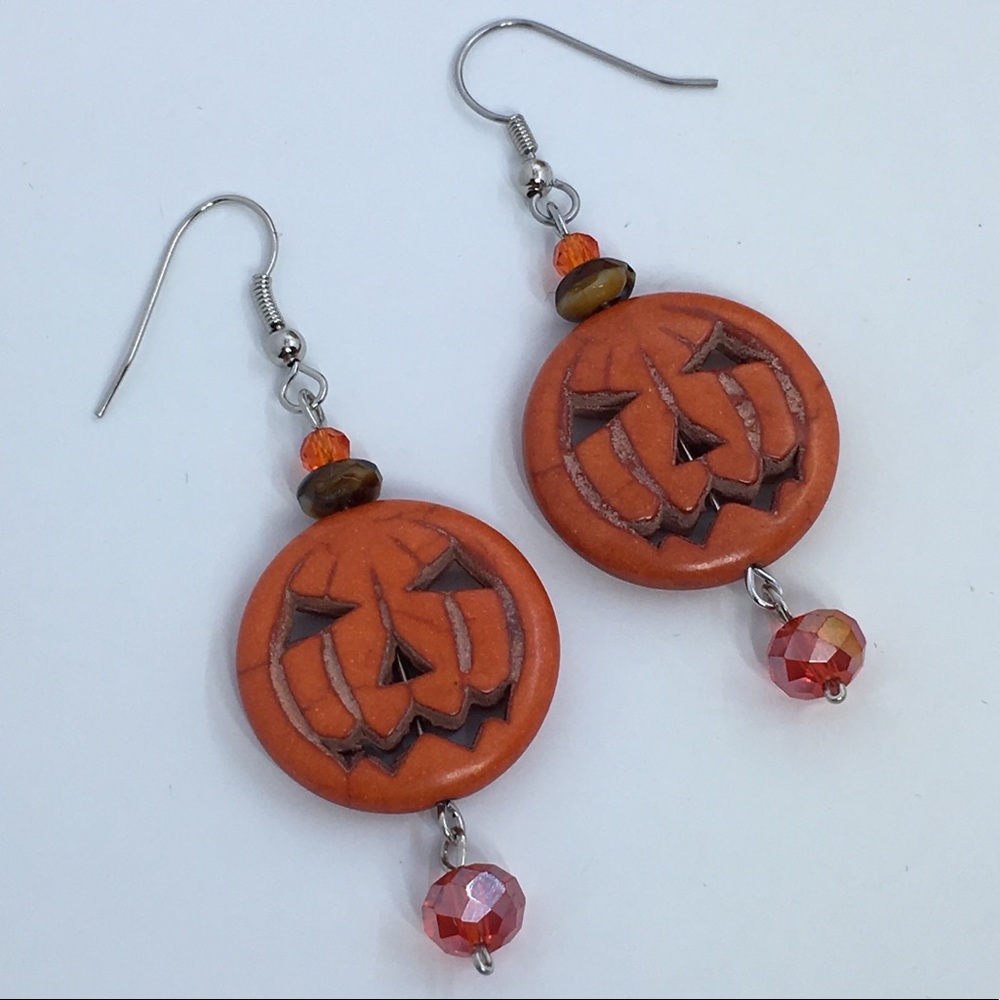 Pumpkin Jack O’Lantern Earrings Halloween